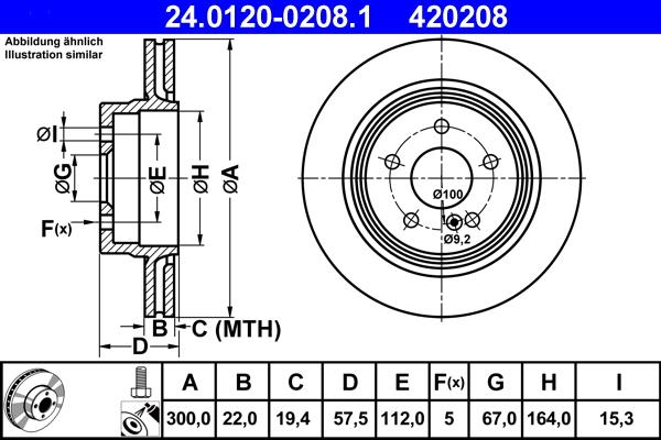 ATE 24.0120-0208.1 - Kočioni disk www.molydon.hr