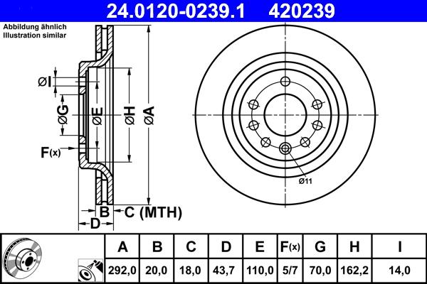 ATE 24.0120-0239.1 - Kočioni disk www.molydon.hr