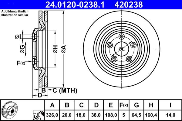 ATE 24.0120-0238.1 - Kočioni disk www.molydon.hr