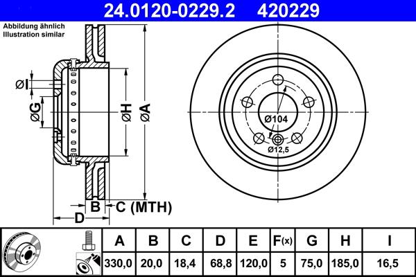 ATE 24.0120-0229.2 - Kočioni disk www.molydon.hr