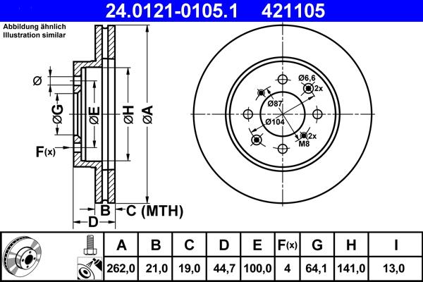 ATE 24.0121-0105.1 - Kočioni disk www.molydon.hr