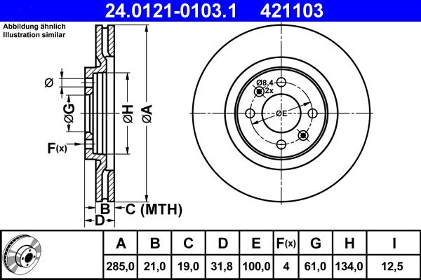 ATE 24.0121-0103.1 - Kočioni disk www.molydon.hr