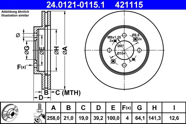 ATE 24.0121-0115.1 - Kočioni disk www.molydon.hr