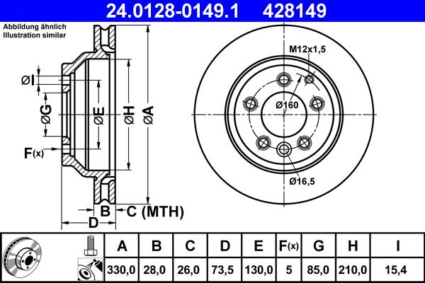 ATE 24.0128-0149.1 - Kočioni disk www.molydon.hr