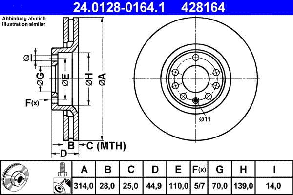 ATE 24.0128-0164.1 - Kočioni disk www.molydon.hr