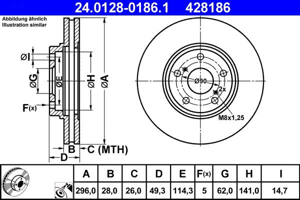 ATE 24.0128-0186.1 - Kočioni disk www.molydon.hr