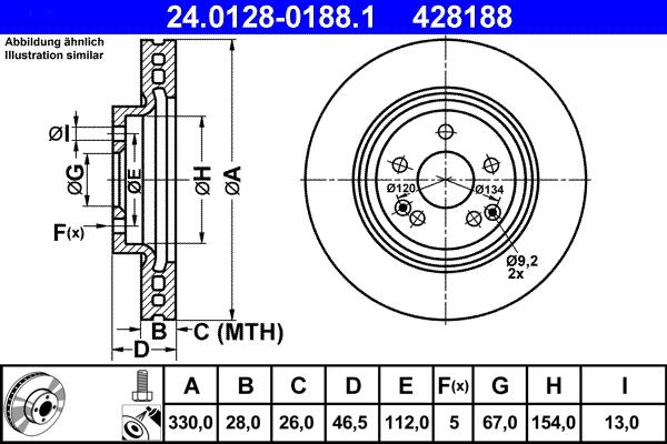 ATE 24.0128-0188.1 - Kočioni disk www.molydon.hr