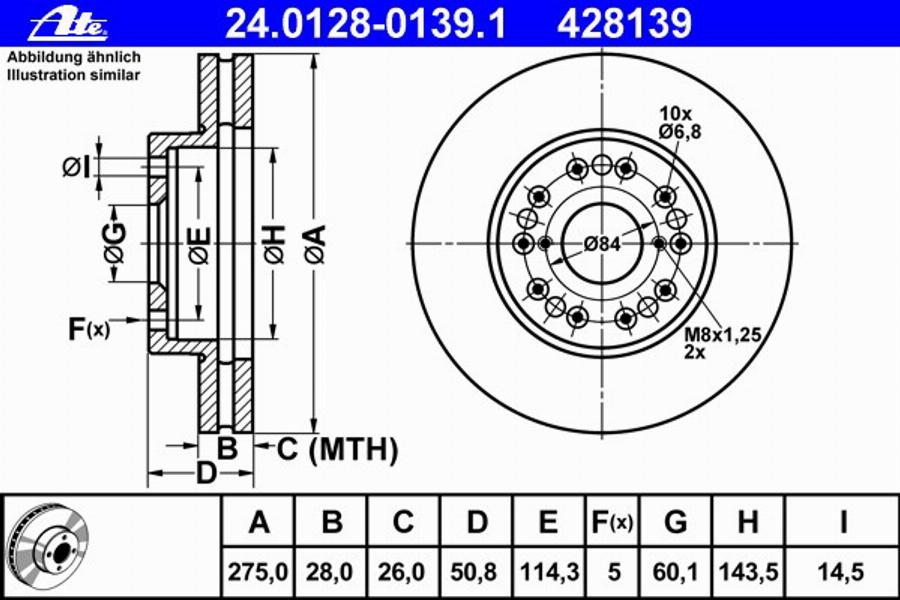 ATE 24012801391 - Kočioni disk www.molydon.hr