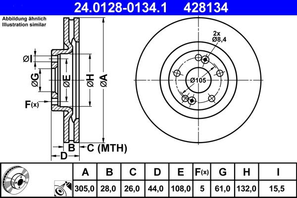 ATE 24.0128-0134.1 - Kočioni disk www.molydon.hr