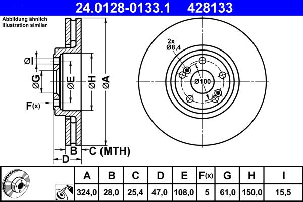 ATE 24.0128-0133.1 - Kočioni disk www.molydon.hr