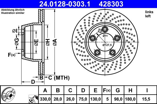 ATE 24.0128-0303.1 - Kočioni disk www.molydon.hr