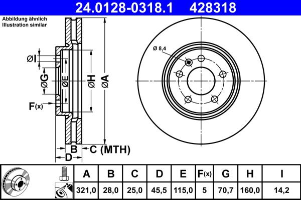 ATE 24.0128-0318.1 - Kočioni disk www.molydon.hr