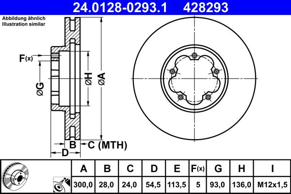 ATE 24.0128-0293.1 - Kočioni disk www.molydon.hr