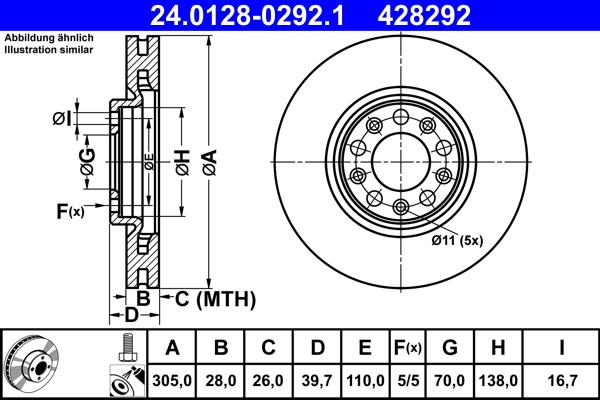 ATE 24.0128-0292.1 - Kočioni disk www.molydon.hr