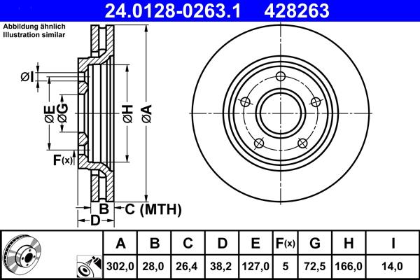 ATE 24.0128-0263.1 - Kočioni disk www.molydon.hr