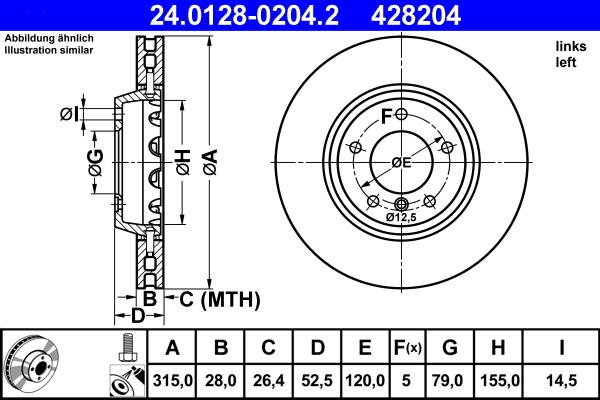 ATE 24.0128-0204.2 - Kočioni disk www.molydon.hr