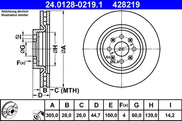 ATE 24.0128-0219.1 - Kočioni disk www.molydon.hr