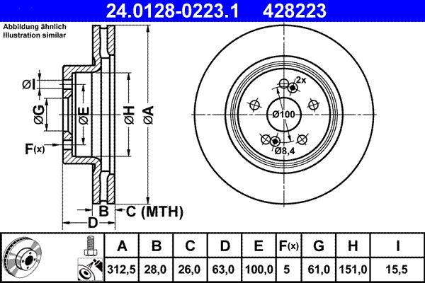 ATE 24.0128-0223.1 - Kočioni disk www.molydon.hr