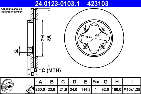 ATE 24.0123-0103.1 - Kočioni disk www.molydon.hr