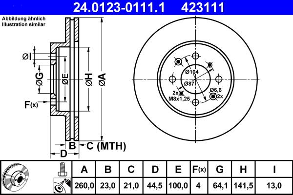 ATE 24.0123-0111.1 - Kočioni disk www.molydon.hr