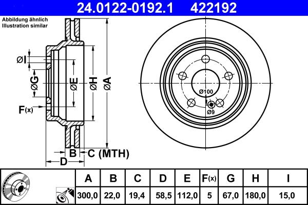 ATE 24.0122-0192.1 - Kočioni disk www.molydon.hr