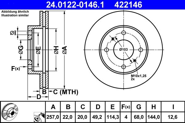 ATE 24.0122-0146.1 - Kočioni disk www.molydon.hr