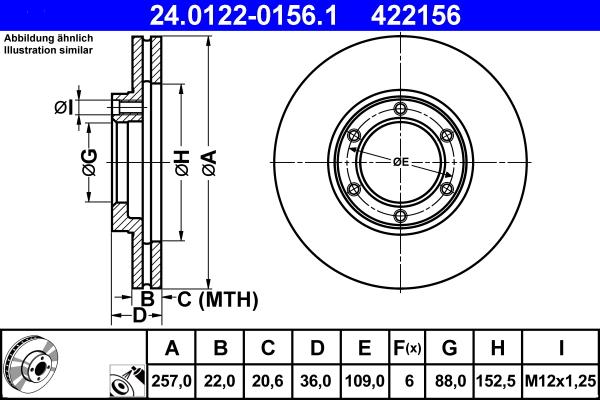 ATE 24.0122-0156.1 - Kočioni disk www.molydon.hr