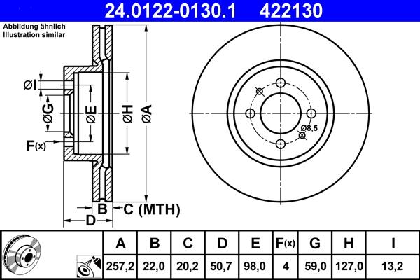 ATE 24.0122-0130.1 - Kočioni disk www.molydon.hr