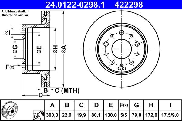 ATE 24.0122-0298.1 - Kočioni disk www.molydon.hr