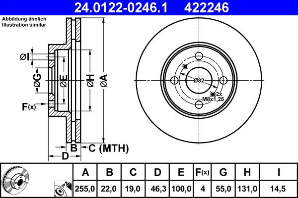 ATE 24.0122-0246.1 - Kočioni disk www.molydon.hr