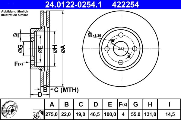 ATE 24.0122-0254.1 - Kočioni disk www.molydon.hr