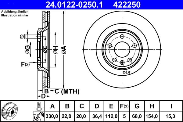 ATE 24.0122-0250.1 - Kočioni disk www.molydon.hr