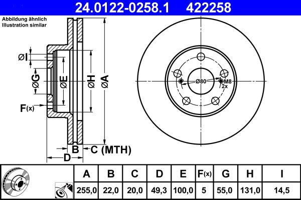 ATE 24.0122-0258.1 - Kočioni disk www.molydon.hr