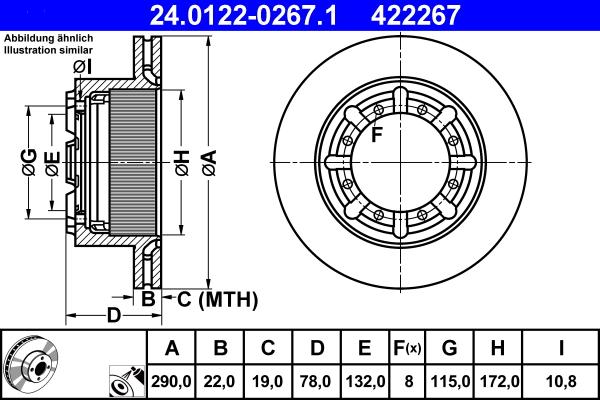 ATE 24.0122-0267.1 - Kočioni disk www.molydon.hr