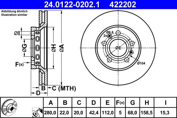 ATE 24.0122-0202.1 - Kočioni disk www.molydon.hr