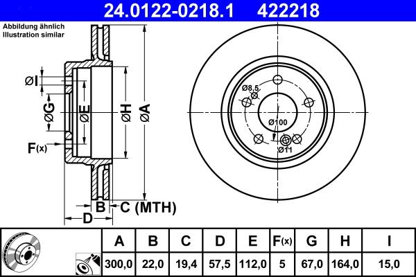 ATE 24.0122-0218.1 - Kočioni disk www.molydon.hr