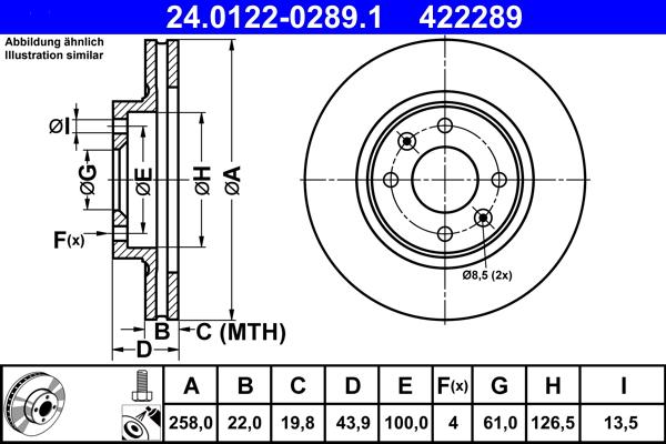 ATE 24.0122-0289.1 - Kočioni disk www.molydon.hr