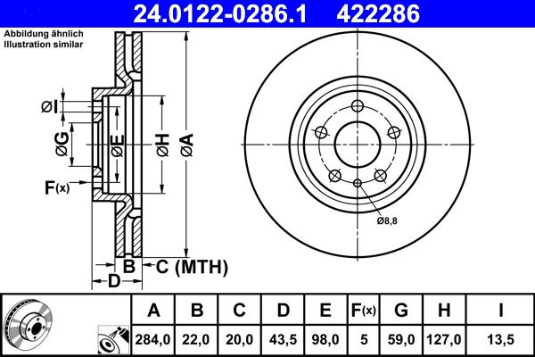 ATE 24.0122-0286.1 - Kočioni disk www.molydon.hr