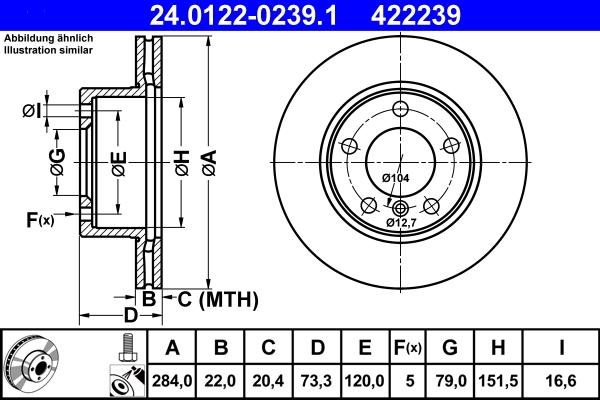 ATE 24.0122-0239.1 - Kočioni disk www.molydon.hr