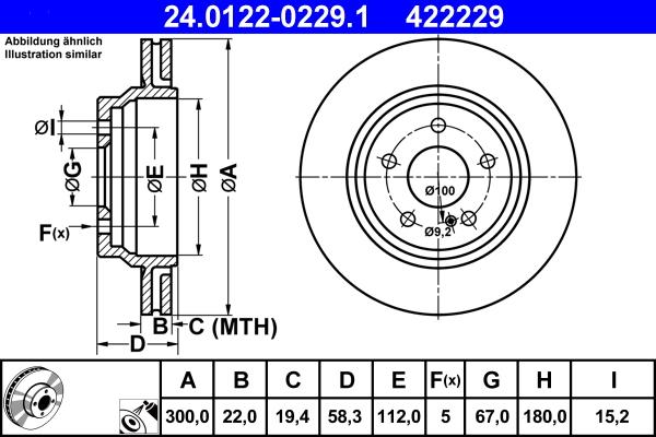 ATE 24.0122-0229.1 - Kočioni disk www.molydon.hr