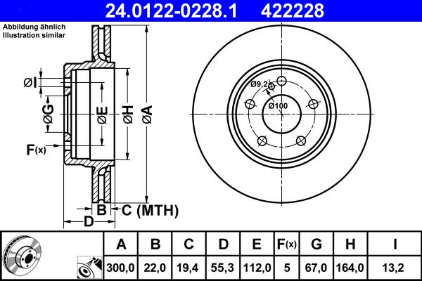 ATE 24.0122-0228.1 - Kočioni disk www.molydon.hr