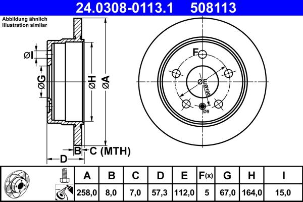 ATE 24.0308-0113.1 - Kočioni disk www.molydon.hr