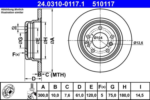 ATE 24.0310-0117.1 - Kočioni disk www.molydon.hr