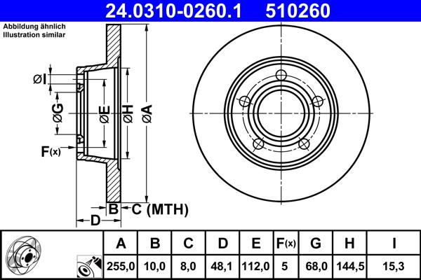 ATE 24.0310-0260.1 - Kočioni disk www.molydon.hr