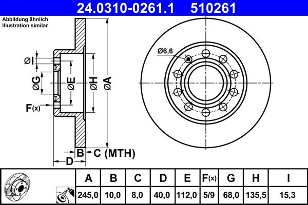 ATE 24.0310-0261.1 - Kočioni disk www.molydon.hr