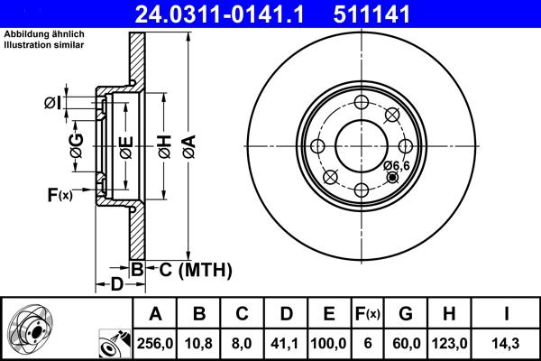 ATE 24.0311-0141.1 - Kočioni disk www.molydon.hr