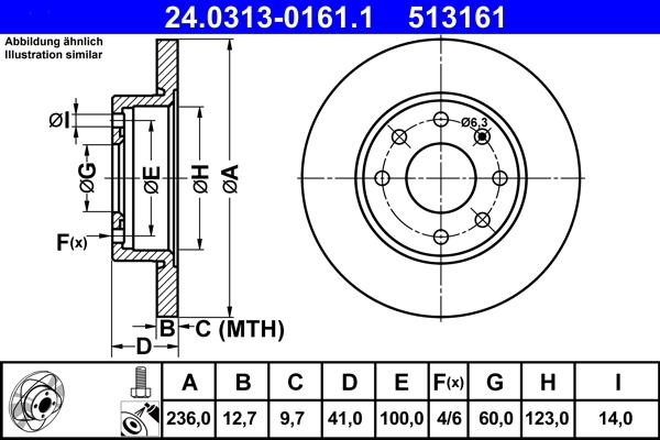 ATE 24.0313-0161.1 - Kočioni disk www.molydon.hr