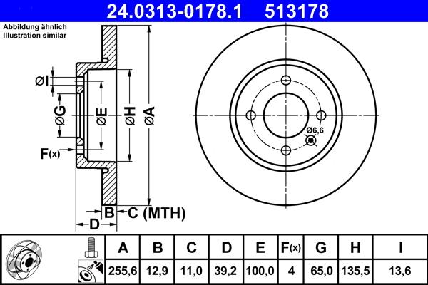 ATE 24.0313-0178.1 - Kočioni disk www.molydon.hr