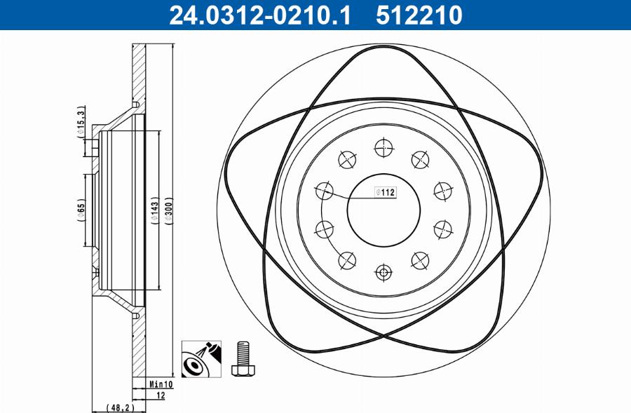 ATE 24.0312-0210.1 - Kočioni disk www.molydon.hr