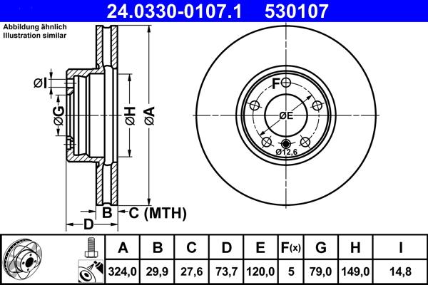 ATE 24.0330-0107.1 - Kočioni disk www.molydon.hr